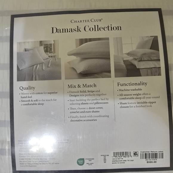 New In Bag Charter Club Seersucker Ombre Stripe Twin XL Comforter Set - Picture 7 of 7